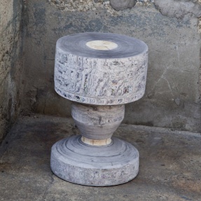 Turned stool made of Newspaperwood