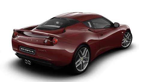 Lotus Evora Hybrid in trendy brownish red color. 