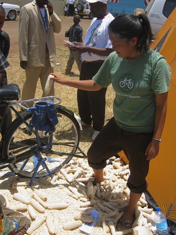 Bicycle powered corn sheller by GCS